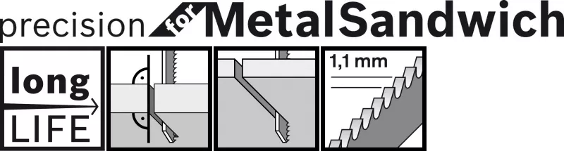Lame scie sauteuse BOSCH T 1018 AFP Precision for Metal-Sandwich